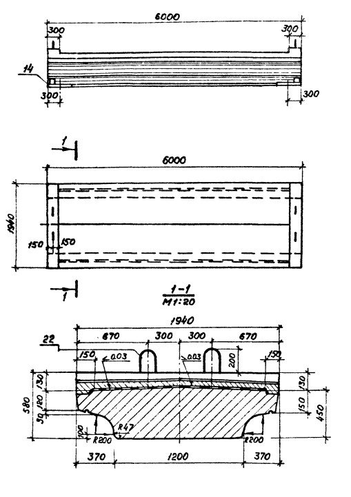 Балка ребристая БПД60-М Серия 3.501.1-146